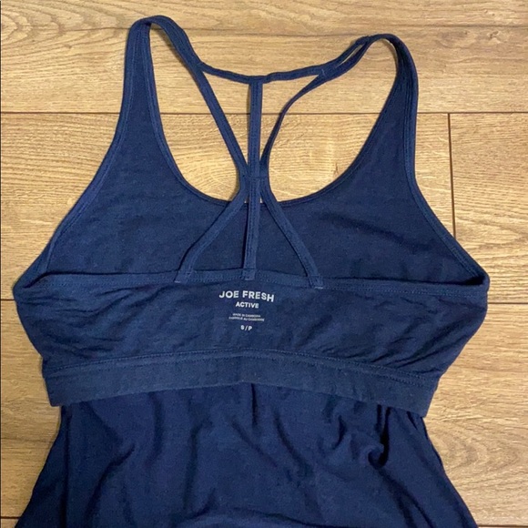 Navy Blue Joe Fresh Active Tank with Built-In Bra, S - Picture 5 of 5